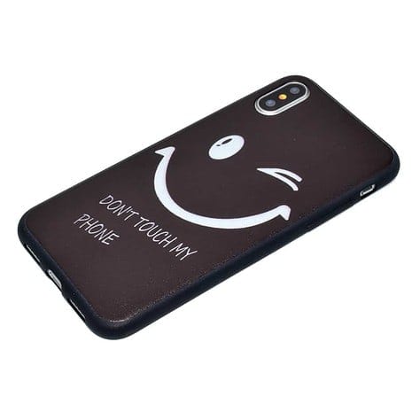 Iphone X - Gummi Cover Med Ultra Tyndt Design Og Printet Mønster - Smiley