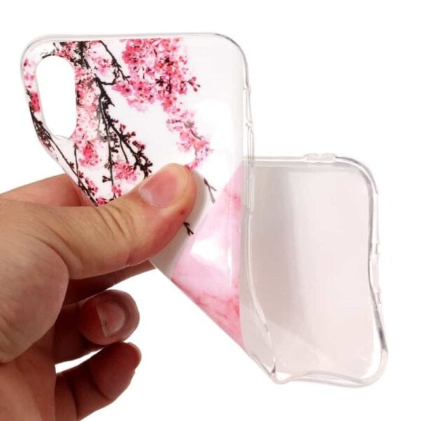 Iphone X - Gummi Cover Med Marmor Mønster - Drømmeblomst