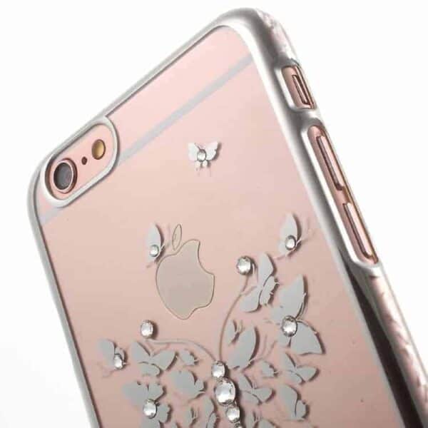 Iphone 6/6s Plus - Kavaro Swarovski Diamant Sommerfugl Hard Etui - Sølv