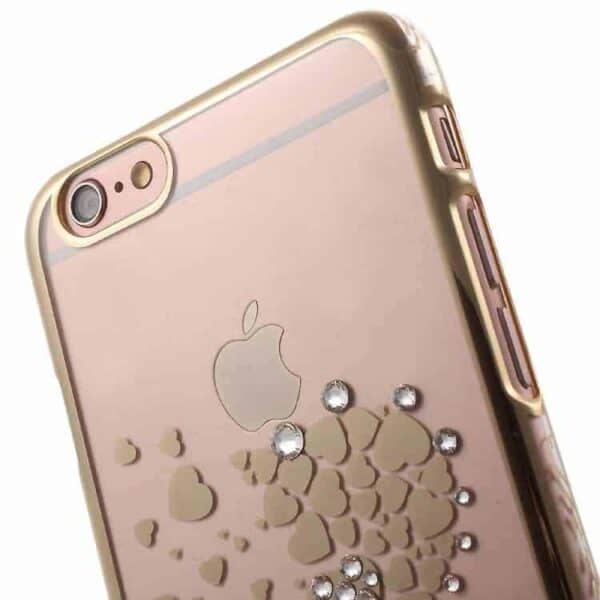 Iphone 6/6s Plus - Kavaro Swarovski Diamant Sommerfugl Hard Etui - Guldfarve