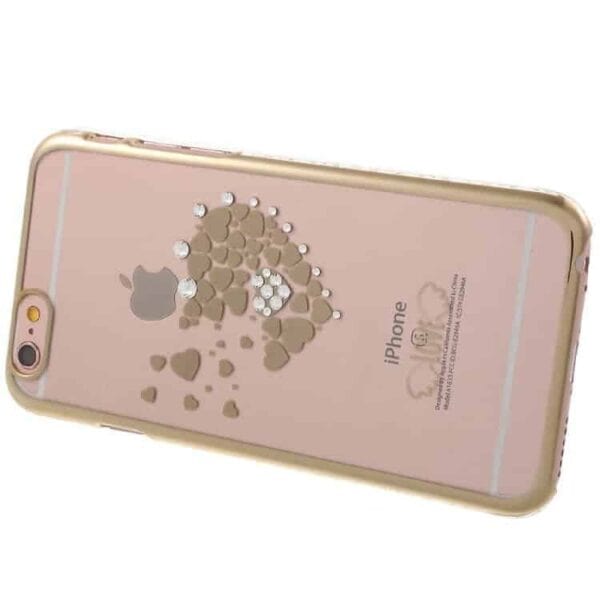 Iphone 6/6s Plus - Kavaro Swarovski Diamant Sommerfugl Hard Etui - Guldfarve