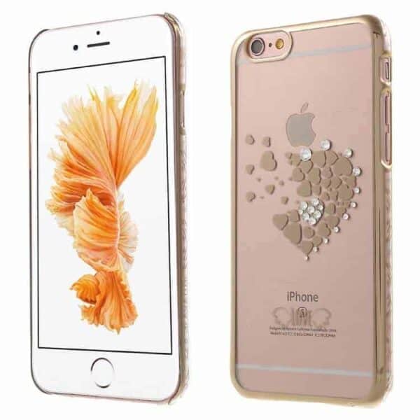 Iphone 6/6s Plus - Kavaro Swarovski Diamant Sommerfugl Hard Etui - Guldfarve