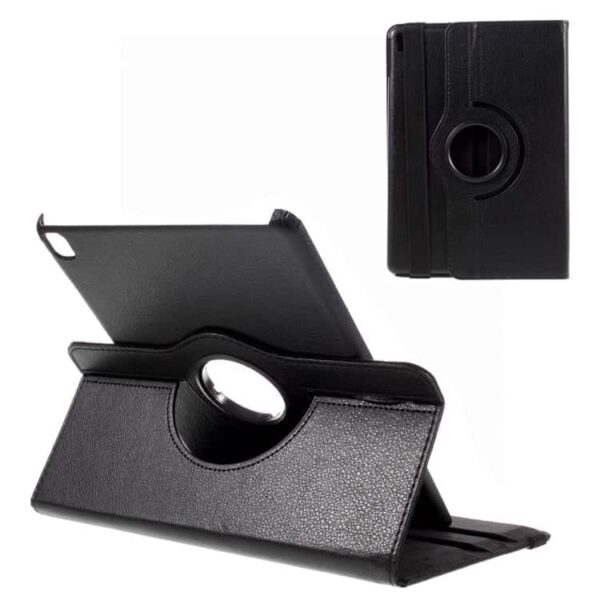 Ipad Pro 9.7 (a1673, A1674, A1675) - 360 Graders Roterbar Stand Litchi Pu Læder Cover - Sort