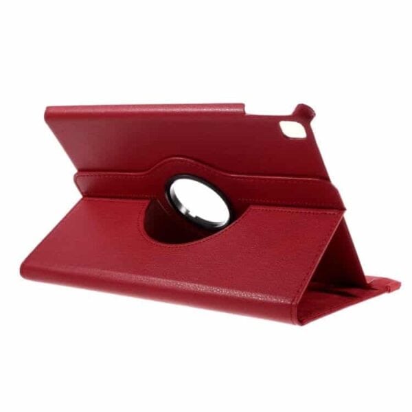 Ipad Pro 9.7 (a1673, A1674, A1675) - 360 Graders Roterbar Stand Litchi Pu Læder Cover - Rød