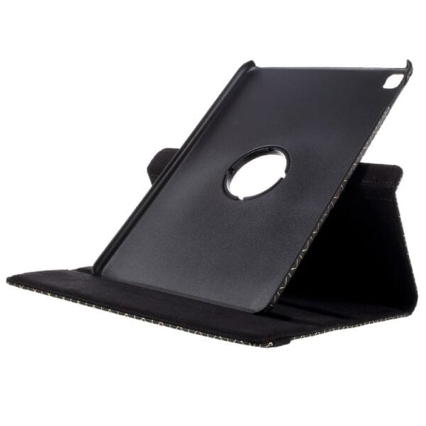 Ipad Pro 9.7 (a1673, A1674, A1675) - Diagonalt Gitter Mønster Pu Læder Stand Cover - Sort