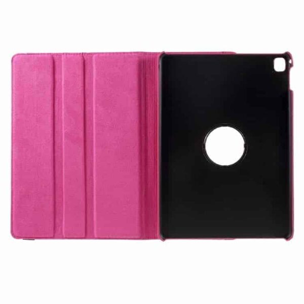 Ipad Pro 9.7 (a1673, A1674, A1675) - Litchi Tekstur Pu Læder Flip Etui Med Roterbar Stand - Rosa