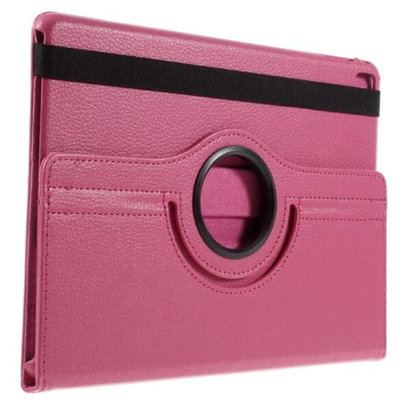 Ipad Pro 9.7 (a1673, A1674, A1675) - Litchi Tekstur Pu Læder Flip Etui Med Roterbar Stand - Rosa