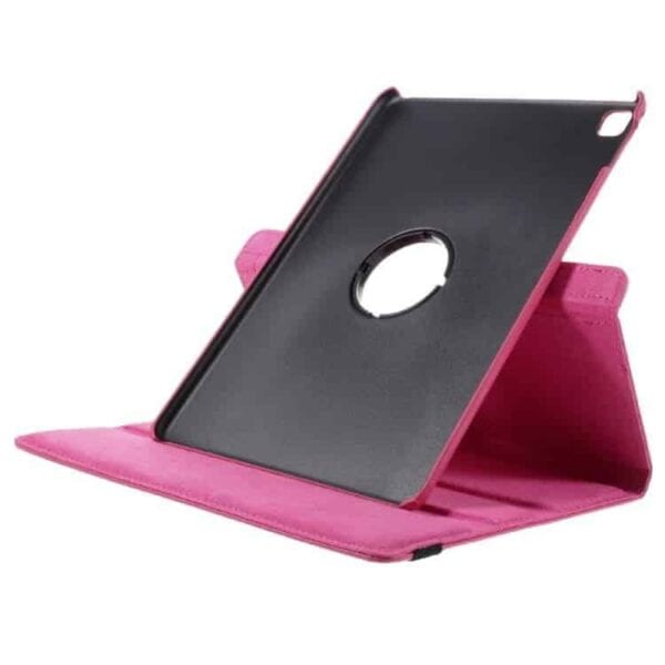 Ipad Pro 9.7 (a1673, A1674, A1675) - Litchi Tekstur Pu Læder Flip Etui Med Roterbar Stand - Rosa