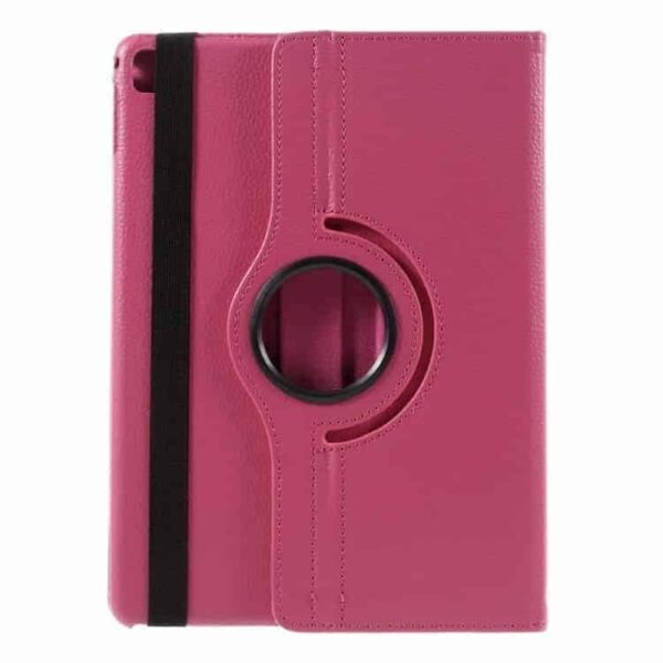 Ipad Pro 9.7 (a1673, A1674, A1675) - Litchi Tekstur Pu Læder Flip Etui Med Roterbar Stand - Rosa