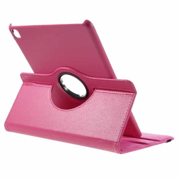 Ipad Pro 9.7 (a1673, A1674, A1675) - Litchi Tekstur Pu Læder Flip Etui Med Roterbar Stand - Rosa