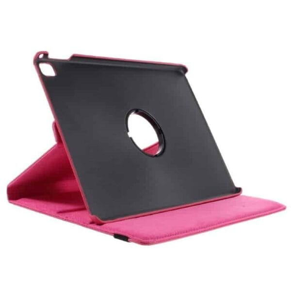 Ipad Pro 9.7 (a1673, A1674, A1675) - Litchi Tekstur Pu Læder Flip Etui Med Roterbar Stand - Rosa