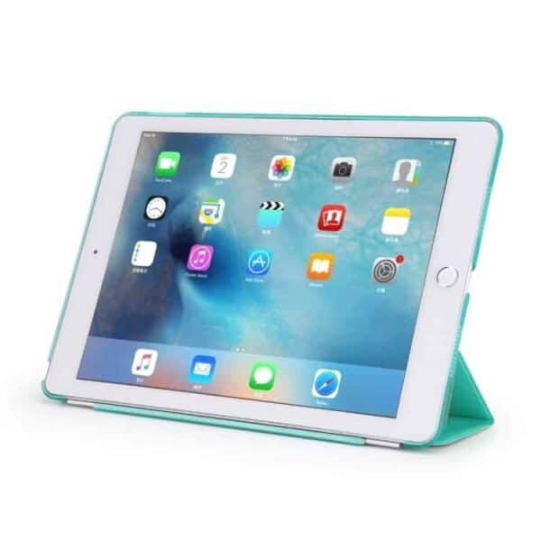 Ipad Pro 9.7 (a1673, A1674, A1675) - Tri-fold Stand Smart Pu Læder Cover + Pc Etui - Cyan