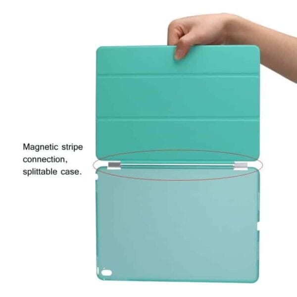 Ipad Pro 9.7 (a1673, A1674, A1675) - Tri-fold Stand Smart Pu Læder Cover + Pc Etui - Cyan