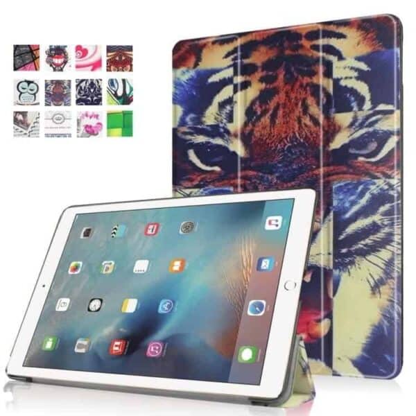 Ipad Pro 9.7 (a1673, A1674, A1675) - Tri-fold Stand Smart Pu Læder Etui - Levende Tiger