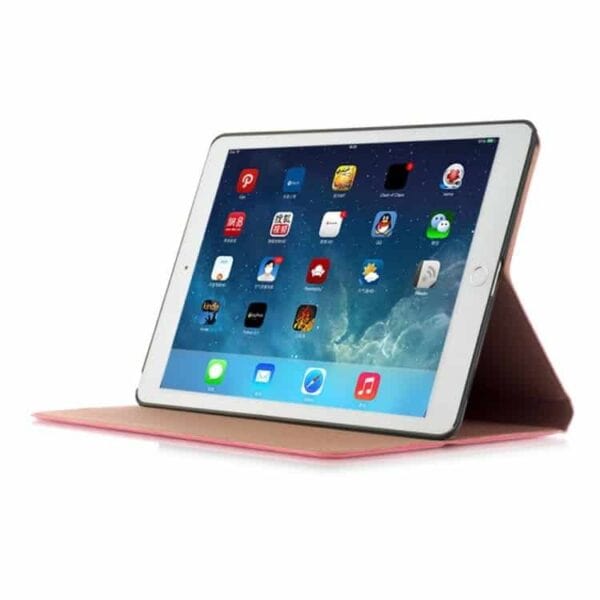 Ipad Pro 9.7 (a1673, A1674, A1675) - Sandagtig Tekstur Stand Pu Læder Smart Etui - Rosa