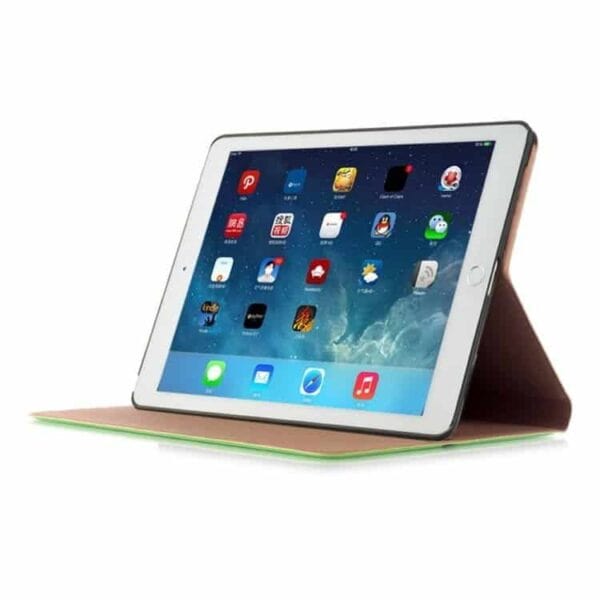 Ipad Pro 9.7 (a1673, A1674, A1675) - Sandagtig Tekstur Stand Pu Læder Smart Etui - Grøn