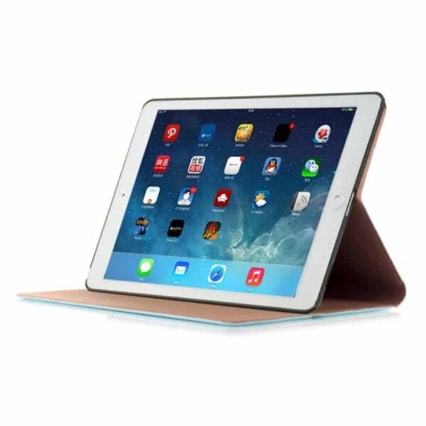 Ipad Pro 9.7 (a1673, A1674, A1675) - Sandagtig Tekstur Stand Pu Læder Smart Etui - Lyseblå