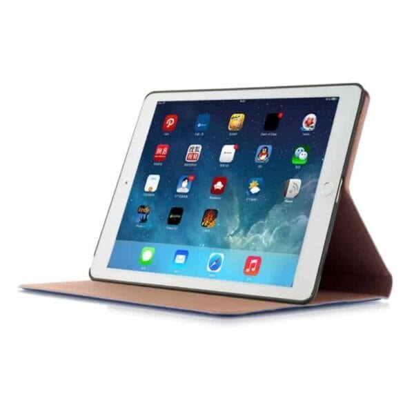 Ipad Pro 9.7 (a1673, A1674, A1675) - Sandagtig Tekstur Stand Pu Læder Smart Etui - Mørkeblå