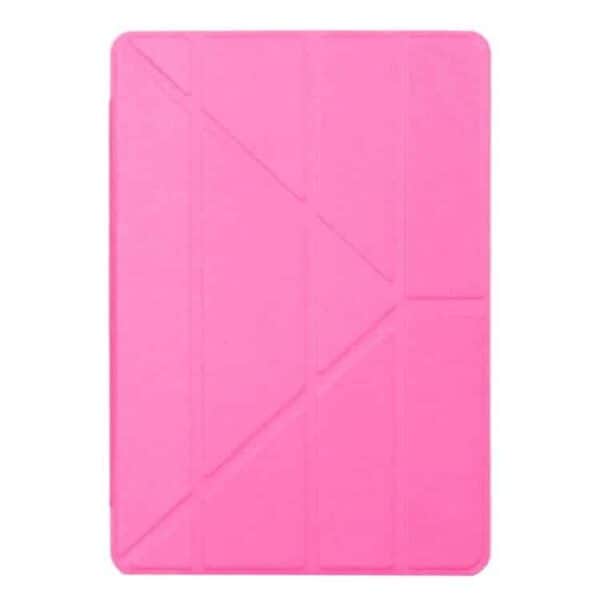 Ipad Pro 9.7 (a1673, A1674, A1675) - Origami Stand Smart Pu Læder Etui Med Silke Tekstur - Rosa