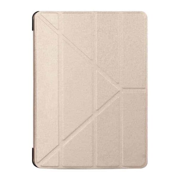 Ipad Pro 9.7 (a1673, A1674, A1675) - Origami Stand Smart Pu Læder Etui Med Silke Tekstur - Guldfarve