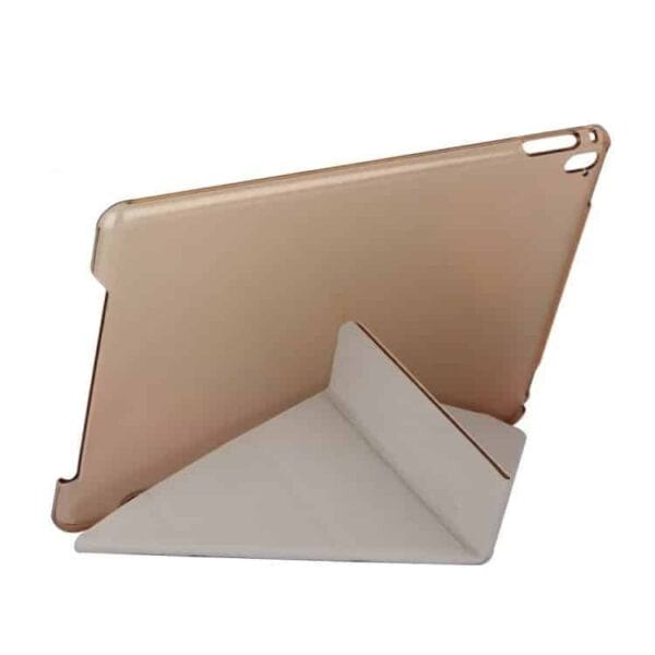 Ipad Pro 9.7 (a1673, A1674, A1675) - Origami Stand Smart Pu Læder Etui Med Silke Tekstur - Guldfarve