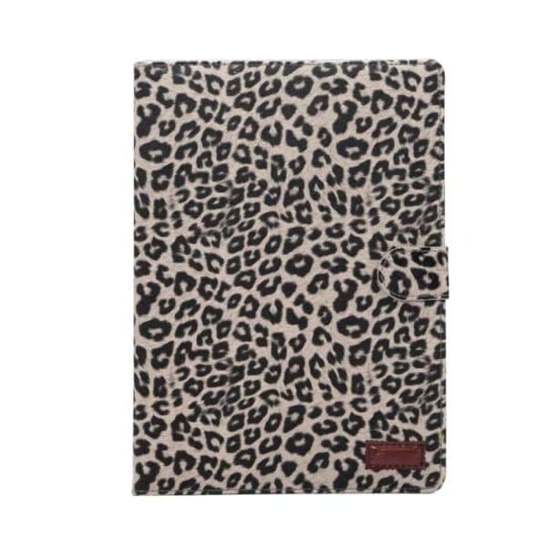 Ipad Pro 9.7 (a1673, A1674, A1675) - Leopard Skin Smart Pu Læder Etui Pung Cover - Grå