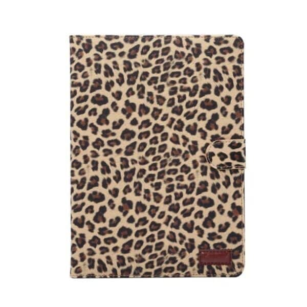 Ipad Pro 9.7 (a1673, A1674, A1675) - Leopard Skin Smart Pu Læder Etui Pung Cover - Brun