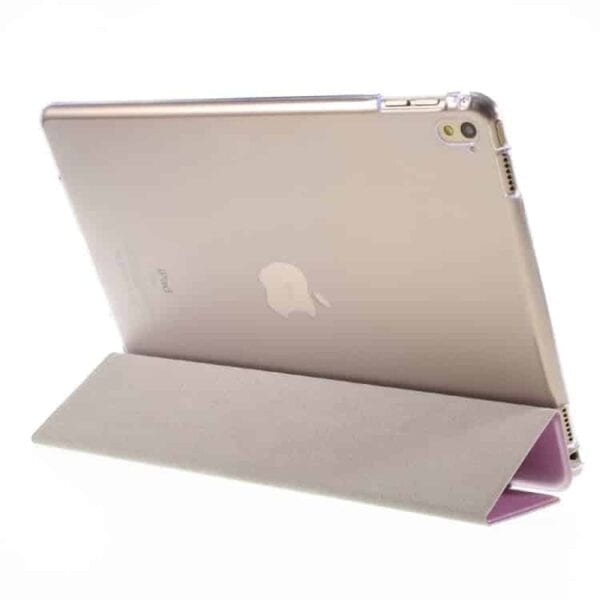 Ipad Pro 9.7 (a1673, A1674, A1675) - Silke Tekstur Tri-fold Stand Smart Pu Læder Etui - Lyserød