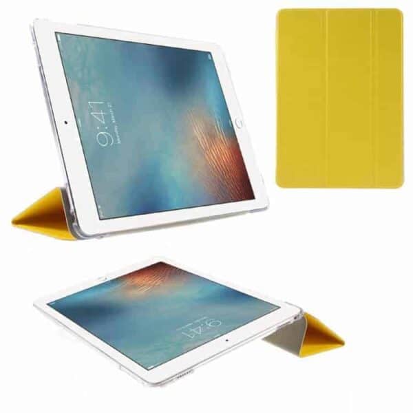 Ipad Pro 9.7 (a1673, A1674, A1675) - Silke Tekstur Tri-fold Stand Smart Pu Læder Etui - Gul