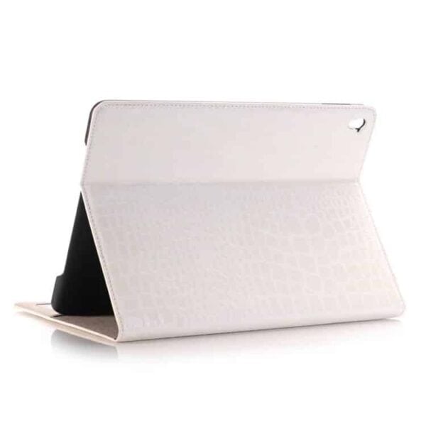 Ipad Pro 9.7 (a1673, A1674, A1675) - Krokodille Pung Stand Smart Pu Læder Etui Cover - Hvid