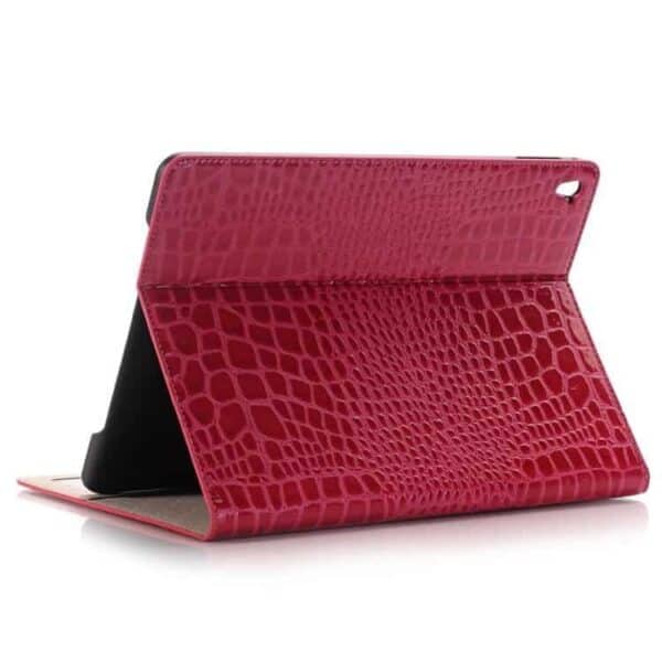 Ipad Pro 9.7 (a1673, A1674, A1675) - Krokodille Pung Stand Smart Pu Læder Etui Cover - Rosa