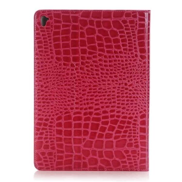 Ipad Pro 9.7 (a1673, A1674, A1675) - Krokodille Pung Stand Smart Pu Læder Etui Cover - Rosa