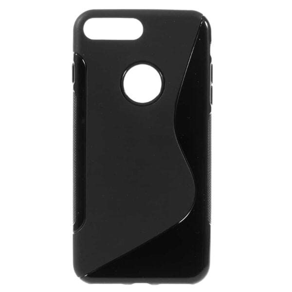 Iphone 8 Plus - Gummi Cover Med Klassisk S-line Design - Sort