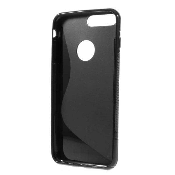 Iphone 8 Plus - Gummi Cover Med Klassisk S-line Design - Sort