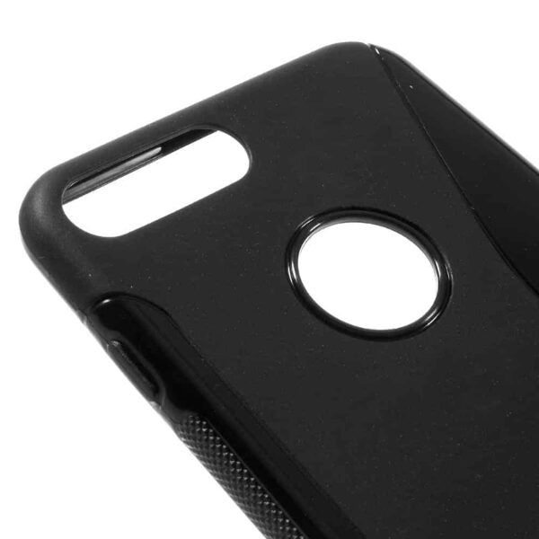 Iphone 8 Plus - Gummi Cover Med Klassisk S-line Design - Sort