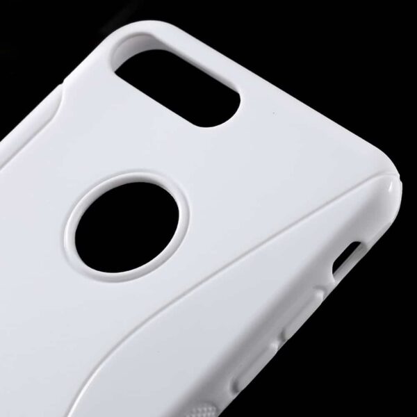 Iphone 8 Plus - Gummi Cover Med Klassisk S-line Design - Hvid