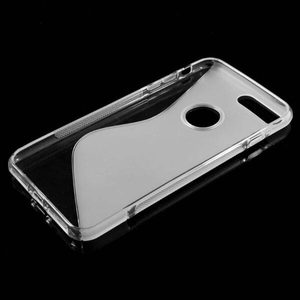 Iphone 8 Plus - Gummi Cover Med Klassisk S-line Design - Transparent