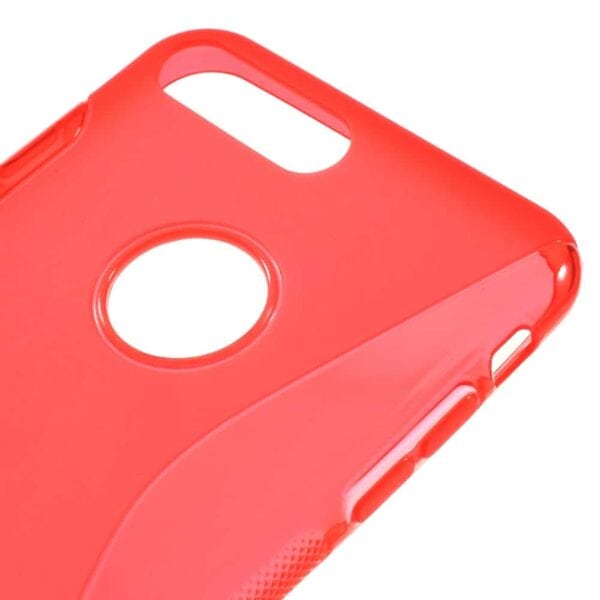 Iphone 8 Plus - Gummi Cover Med Klassisk S-line Design - Rød