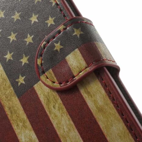 Iphone 7 - Pu Læder Pung Etui Cover Med Stand - Snavset Amerikansk Flag