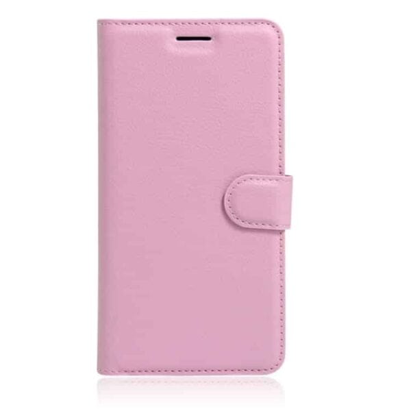 Iphone 7 - Litchi Pu Læder Cover Med Kort Slots - Pink