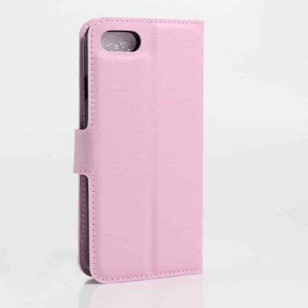 Iphone 7 - Litchi Pu Læder Cover Med Kort Slots - Pink