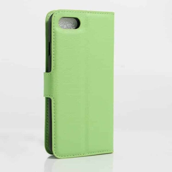 Iphone 7 - Litchi Pu Læder Cover Med Kort Slots - Green