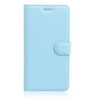 Iphone 7 - Litchi Pu Læder Cover Med Kort Slots - Blue