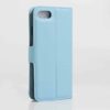 Iphone 7 - Litchi Pu Læder Cover Med Kort Slots - Blue