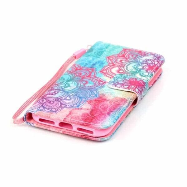 Iphone 7 - Pu Læder Cover - Henna Blomster