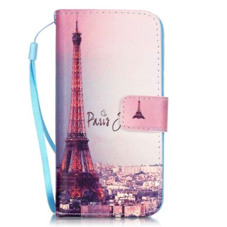 Iphone 7 - Pu Læder Cover Med Stand - Paris Eiffel Tårn