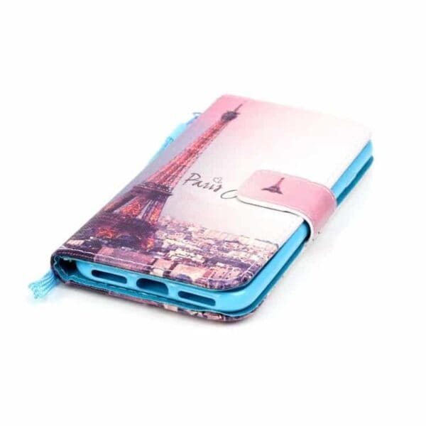 Iphone 7 - Pu Læder Cover Med Stand - Paris Eiffel Tårn