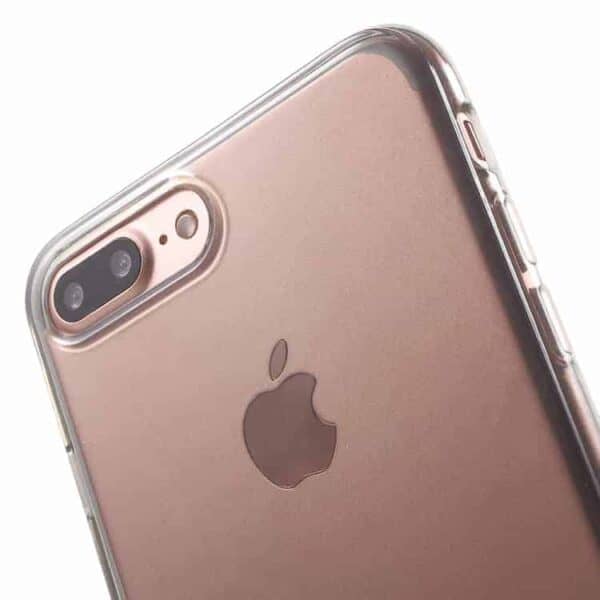 Iphone 7 Plus - Klart Blankt Gummi Tpu Cover - Grå