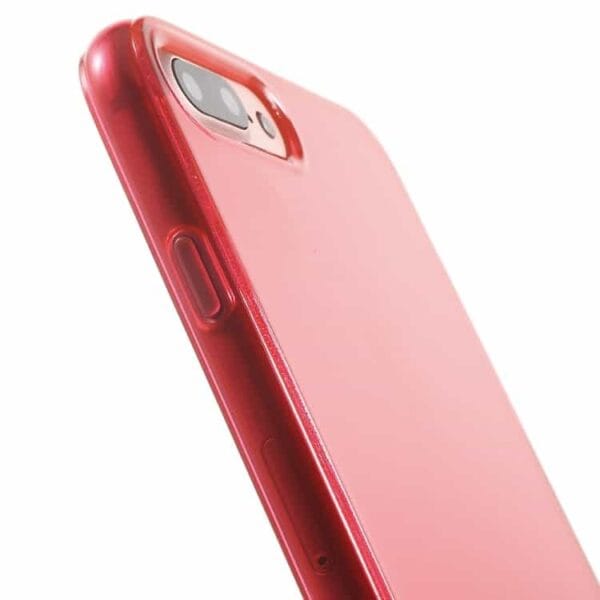 Iphone 7 Plus - Klart Blankt Gummi Tpu Cover - Rød