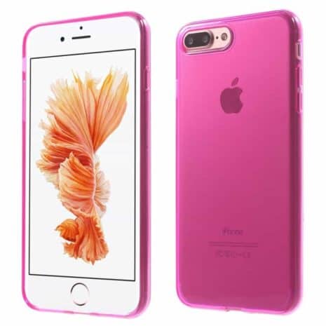 Iphone 7 Plus - Klart Blankt Gummi Tpu Cover - Rosa